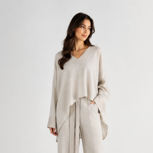Beige linen shirt