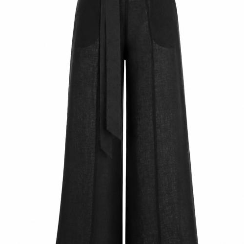 Black linen trousers