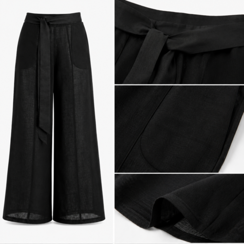 Alternative view of Black linen trousers