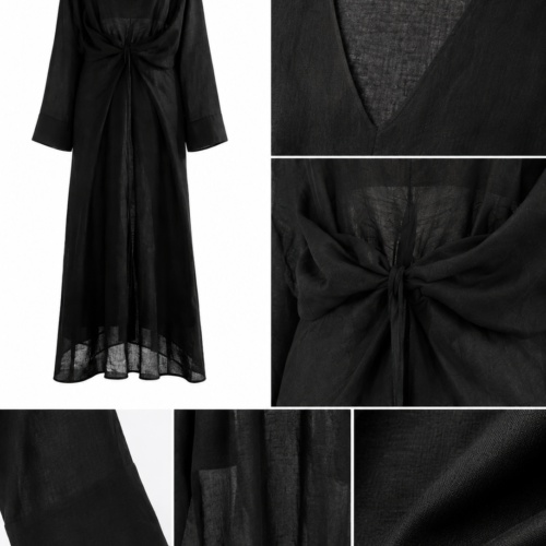 Alternative view of Black Linen Maxi Dress