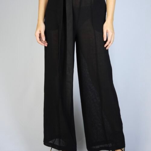 Linen trouser black