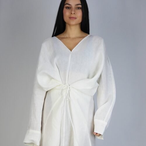 Linen maxi dress white