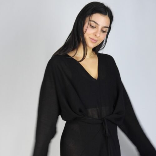 Alternative view of Linen maxi dress black