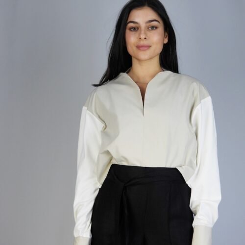 Alternative view of Essential Ivory Blouse Beige and White