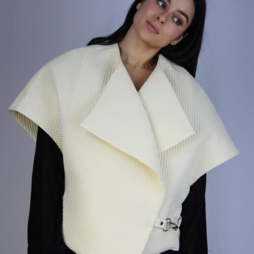 Spring cardigan / vest / Creamy yellow