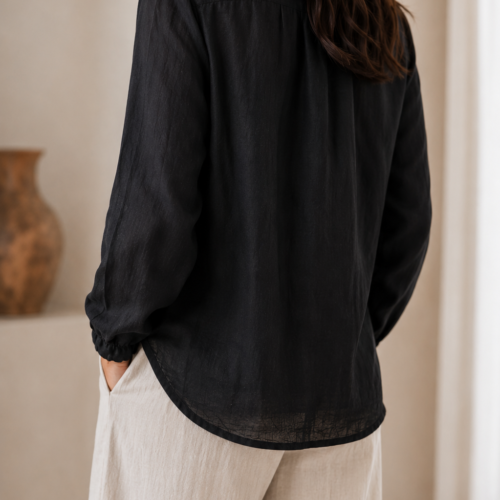 Alternative view of Lume Black Linen Shirt