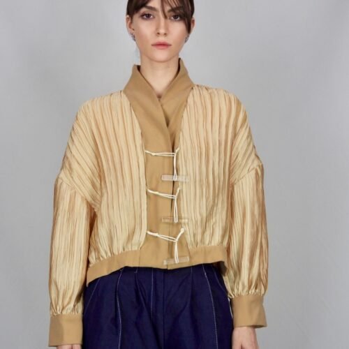 Beige Silk-Like Cardigan