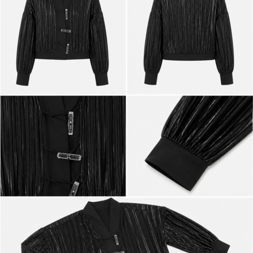 Alternative view of Black Silk-Like Cardigan