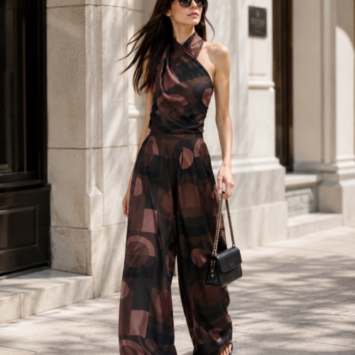 Mocha Eclipse Halter Jumpsuit