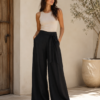 Black Wrap Palazzo Pants