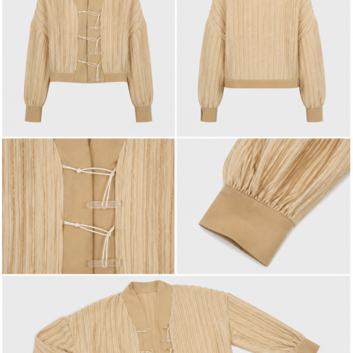 Alternative view of Beige Silk-Like Cardigan