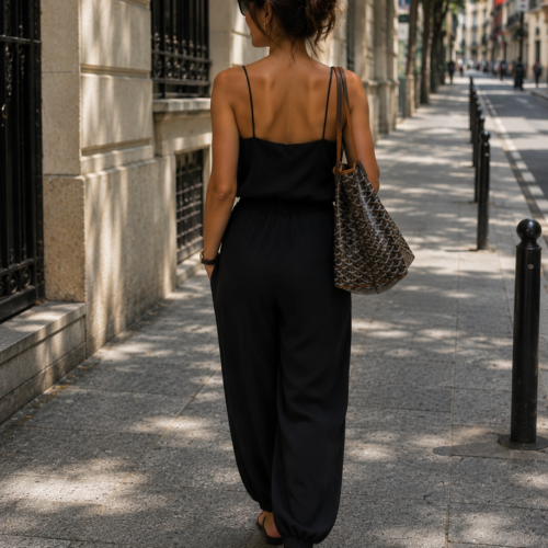 Alternative view of Midnight Stroll Jumpsuit – Fekete Elegáns Overál