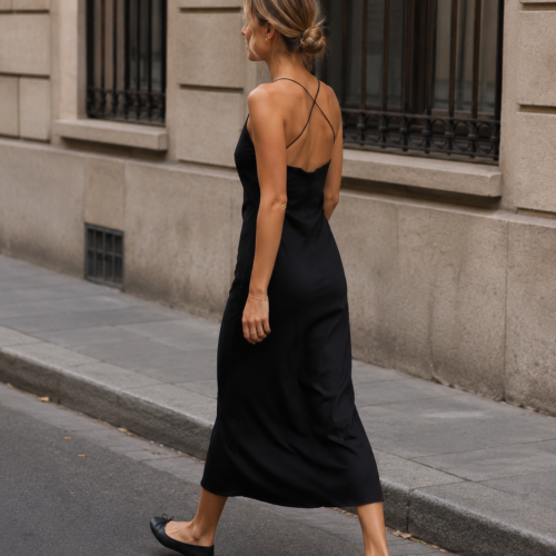 Alternative view of Midnight Muse Ruha – Fekete Midi Slip Dress