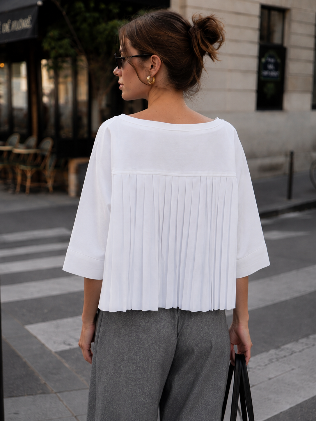 Plissé white shirt
