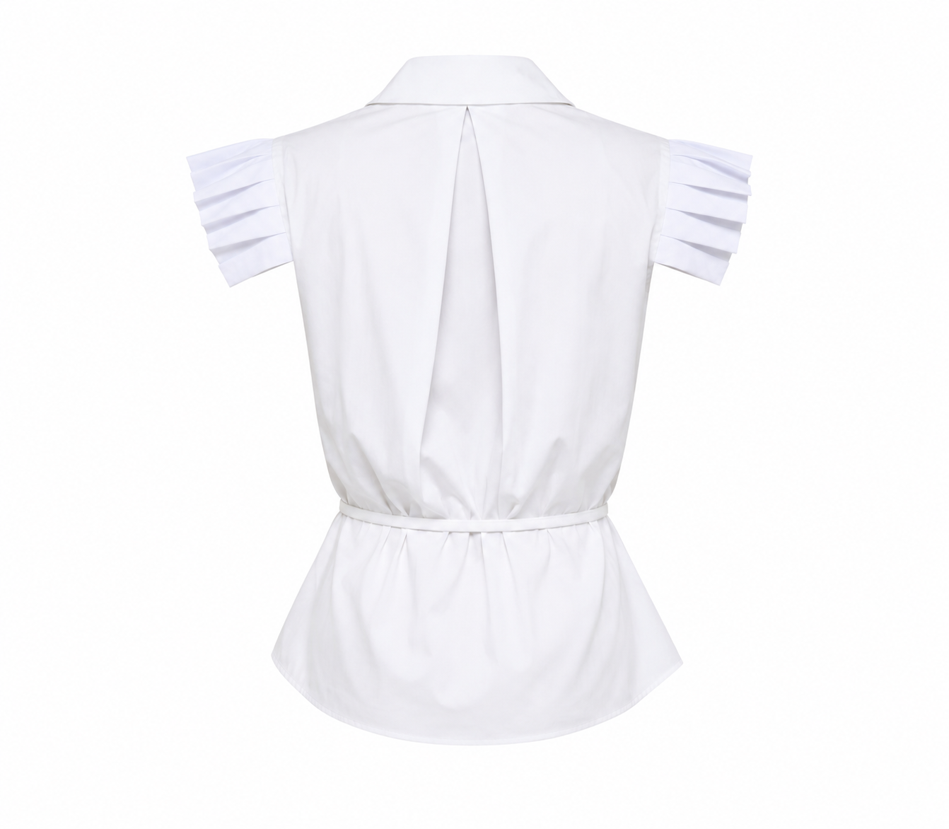 PLISSÉ FRONT T-SHIRT – White - Image 4