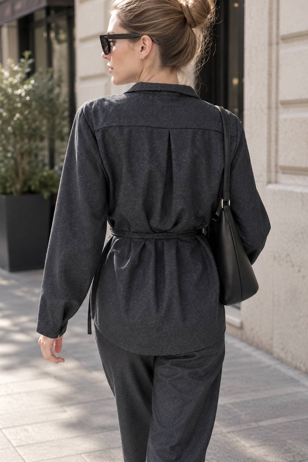 MERINO WRAP JACKET – ANTHRACITE - Image 2