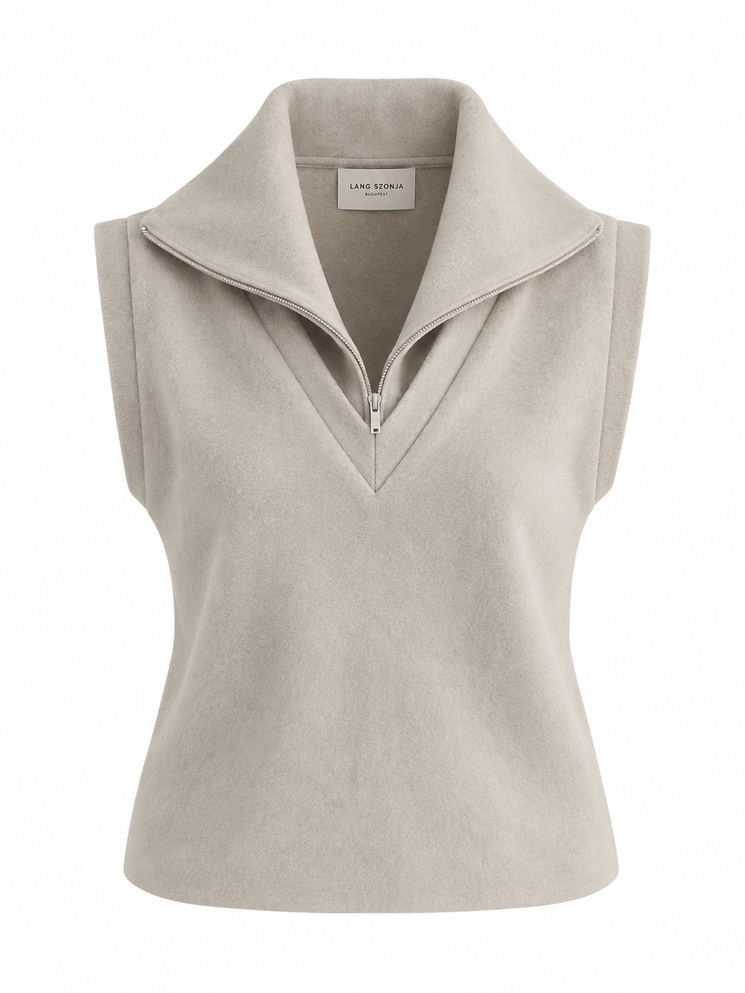 MERINO ZIP VEST – ECRU - Image 2