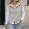 MERINO ZIP VEST – ECRU