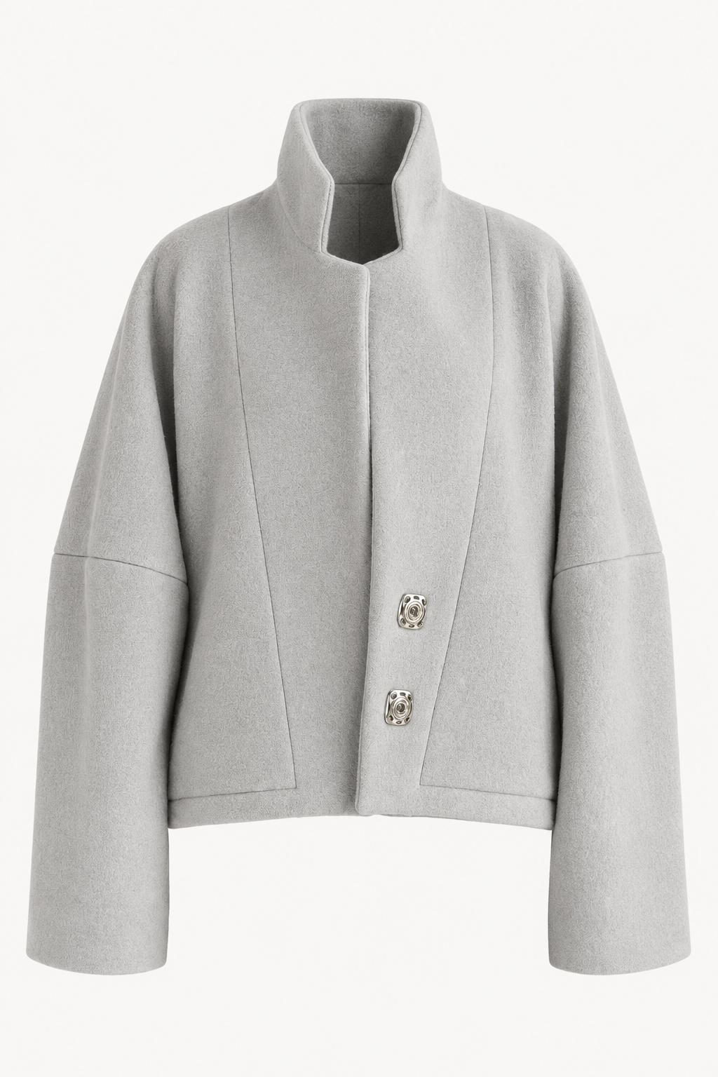 MIRA Merino Jacket – Light Grey/Blue - Image 3