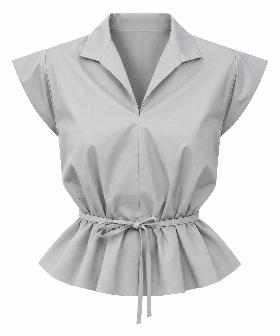 Mila Cotton Blouse – Light Grey - Image 3