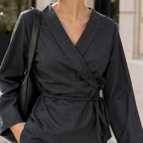 MERINO WRAP JACKET – ANTHRACITE