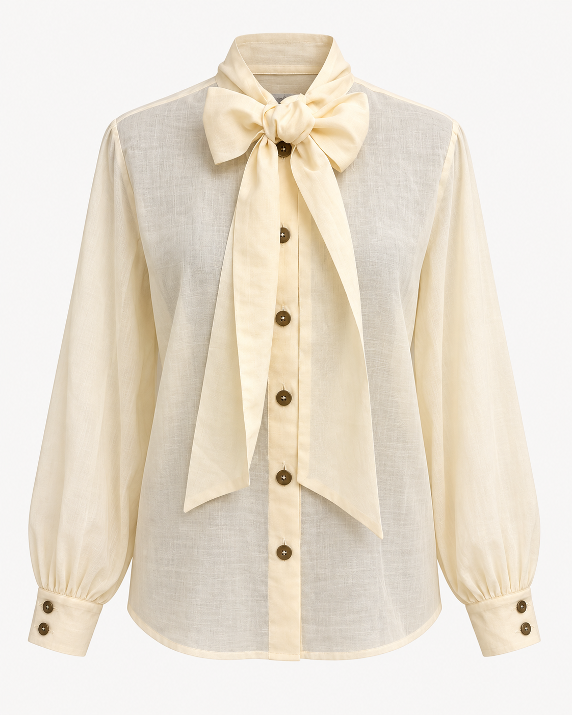 Cream Bow Blouse – krémszínű masnis blúz - Image 3